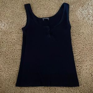Brandy Melville Navy Blue Buttoned Tank Top
